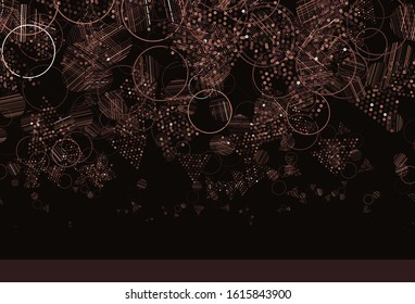 Light Pink vector layout with circles, lines. Abstract gradient illustration with circles, triangles. Pattern for websites.