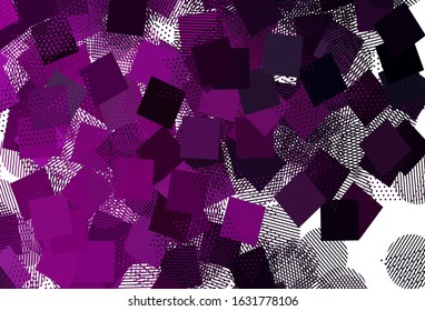 Light Pink vector layout with circles, lines, rectangles. Abstract gradient illustration with circles, triangles, cubes. Template for wallpapers.