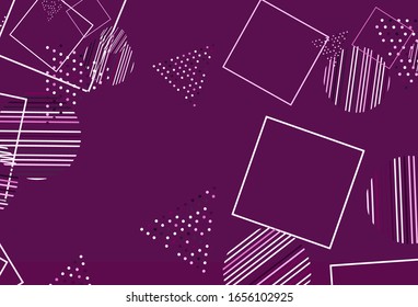 Diseño vectorial rosa claro con círculos, líneas, rectángulos. Ilustración con círculos coloridos, triángulos, rectángulos. Diseño inteligente para sus anuncios.