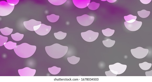Light Pink vector layout with circles, stars. Colorful illustration with gradient dots, stars. Pattern for wallpapers, curtains.