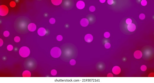 Light Pink vector layout with circles, stars. Colorful illustration with gradient dots, stars. Pattern for websites.