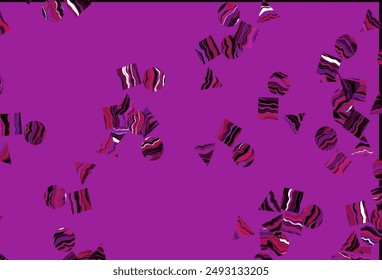 Vector rosa claro con círculos, líneas, rectángulos. Ilustración abstracta brillante con esferas, cuadrados, líneas. Plantilla para Fondos de pantalla.