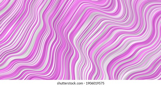 Light Pink vector layout with circular arc. Abstract gradient illustration with wry lines. Template for cellphones.