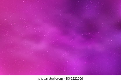 Light Pink vector layout with cosmic stars. Shining illustration with sky stars on abstract template. Smart design for your business advert.