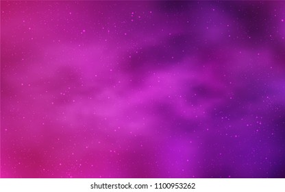 Light Pink vector layout with cosmic stars. Space stars on blurred abstract background with gradient. Best design for your ad, poster, banner.