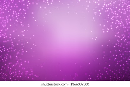 Light Pink vector layout with cosmic stars. Blurred decorative design in simple style with galaxy stars. Template for cosmic backgrounds.