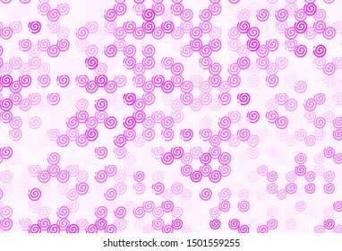 Light Pink vector layout with curved lines. Glitter abstract illustration with wry lines. A completely new design for your business.