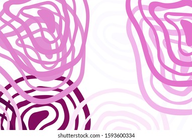 Light Pink vector layout with curved lines. Shining colorful illustration in simple style. A completely new template for your design.