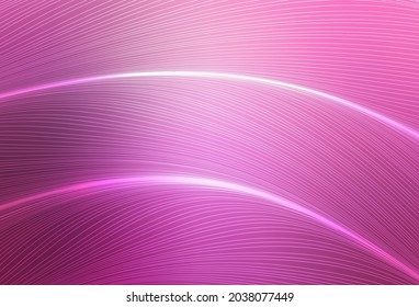 Light Pink vector layout with curved lines. An elegant bright illustration with gradient lines. Background for cell phone screens.