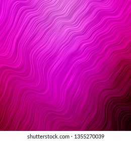 Light Pink vector layout with curves. Colorful illustration in circular style with lines. Pattern for websites, landing pages.