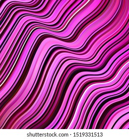 Light Pink vector layout with curves. Colorful abstract illustration with gradient curves. Pattern for booklets, leaflets.