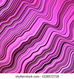 Light Pink vector layout with curves. Abstract illustration with bandy gradient lines. Pattern for ads, commercials.
