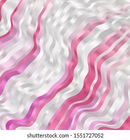 Light Pink vector layout with curves. Abstract illustration with gradient bows. Pattern for commercials, ads.