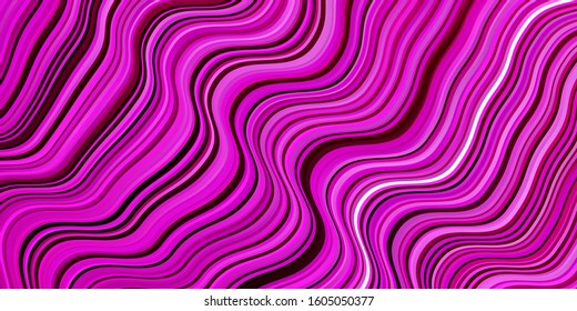 Light Pink vector layout with curves. Colorful abstract illustration with gradient curves. Pattern for booklets, leaflets.
