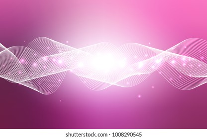 Light Pink vector layout with festival confetti. Decorative shining illustration with ribbons on abstract template. Beautiful design for your business advert of anniversary.