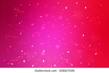 Light Pink vector layout with festival confetti. Decorative shining illustration with ribbons on abstract template. The pattern can be used for new year ad, booklets.