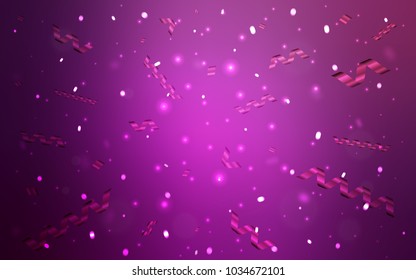 Light Pink vector layout with festival confetti. Glitter abstract illustration with colorful confetti, ribbons. New design for ad, poster, banner of your Party.