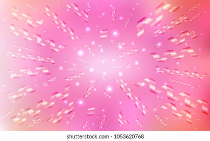 Light Pink vector layout with festival confetti. Blurred decorative design in anniversary style with confetti. Beautiful design for your business advert of anniversary.