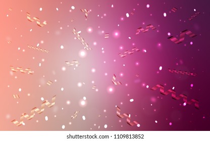 Light Pink vector layout with festival confetti. Glitter abstract illustration with colorful confetti, ribbons. The pattern can be used for carnival, festival leaflets.