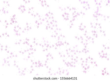 Light Pink vector layout with flat lines, dots. Shining colored illustration with sharp stripes. Pattern for ad, booklets, leaflets.
