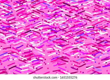 Light Pink vector layout with flat lines. Shining colored illustration with sharp stripes. Smart design for your business advert.