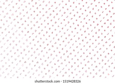 Light Pink vector layout with latin alphabet. Colored alphabet signs with gradient on white background. Smart design for promotion of university.