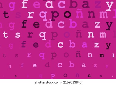 Light pink vector layout with latin alphabet. Abstract illustration with colored latin alphabet. The pattern can be used for ad, booklets, leaflets of education.