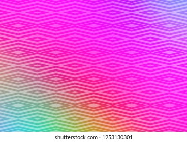 Light Pink vector layout with lines, rectangle. Colorful lines, squares on abstract background with gradient. Smart design for your business advert.