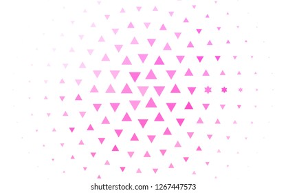 Light Pink vector layout with lines, triangles. Decorative design in abstract style with triangles. Pattern can be used for websites.