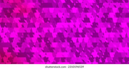 Light Pink vector layout with lines, triangles. Triangles on abstract background with colorful gradient. Template for landing pages.