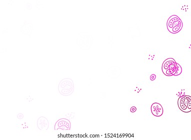 Light Pink vector layout with restaurant food. Decorative illustration with food on abstract template. Template for meal cooking in kitchen.