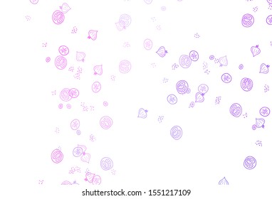 Light Pink vector layout with restaurant food. Colorful decorative design of snacks in doodle style. Doodle design for your business advert of cafes.