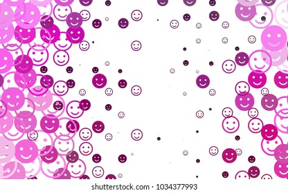 Light Pink vector layout with smiling faces. Beautiful colored illustration with smiles in simple style. Beautiful design for your business advert.