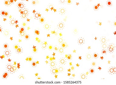 Light Pink vector layout with stars, suns. Blurred decorative design in simple style with stars, suns. Pattern for futuristic ad, booklets.