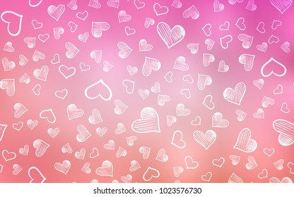 Light Pink vector layout with sweet hearts. Illustration with hearts in love concept for valentine's day. Beautiful design for your business advert of anniversary.