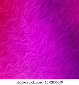 Light Pink vector layout with wry lines. Colorful illustration in abstract style with bent lines. Design for your business promotion.