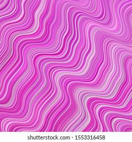 Light Pink vector layout with wry lines. Colorful illustration in circular style with lines. Template for cellphones.