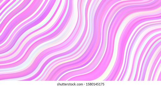 Light Pink vector layout with wry lines. Colorful illustration with curved lines. Best design for your posters, banners.