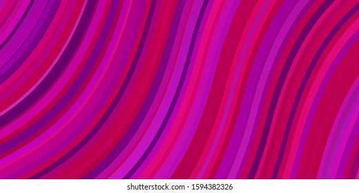 Light Pink vector layout with wry lines. Bright sample with colorful bent lines, shapes. Pattern for booklets, leaflets.