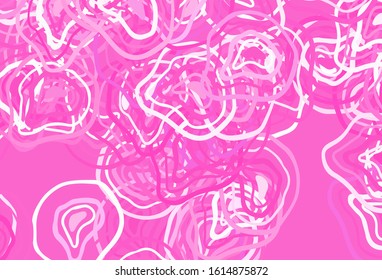 Light Pink vector layout with wry lines. Colorful illustration in abstract style with gradient. A new texture for your  ad, booklets, leaflets.