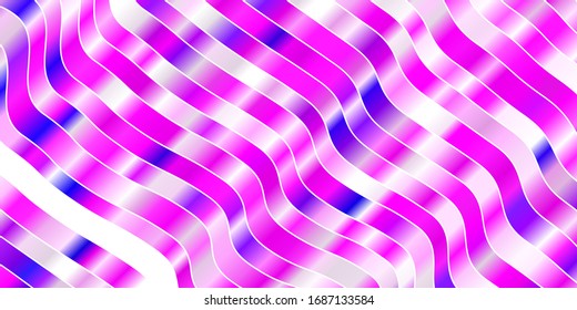 Light Pink vector layout with wry lines. Illustration in halftone style with gradient curves. Template for your UI design.