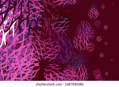 Light Pink vector layout with wry lines. A shining illustration, which consists of curved lines. Colorful wave pattern for your design.