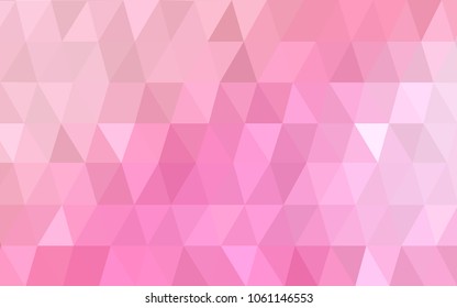 Light Pink vector Low poly crystal background. Polygon design pattern. Low poly illustration, low polygon background.