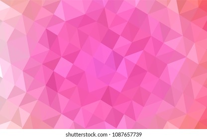 Light Pink vector low poly cover. Polygonal abstract illustration with gradient. Template for cell phone's backgrounds.