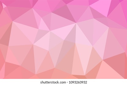 Light Pink vector low poly cover. Triangular geometric sample with gradient.  That new template can be used for your brand book.
