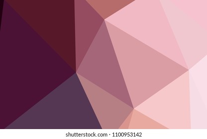 Light Pink vector low poly layout. Shining polygonal illustration, which consist of triangles. Best triangular design for your business.