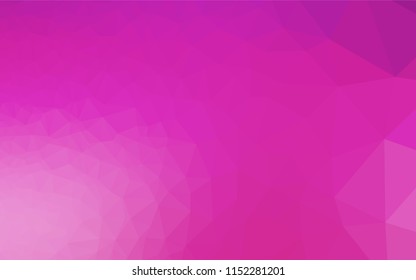 Light Pink vector low poly layout. Triangular geometric sample with gradient.  A new texture for your design.