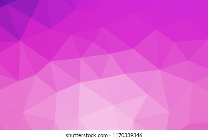 Light Pink vector low poly layout. Triangular geometric sample with gradient.  A completely new design for your business.