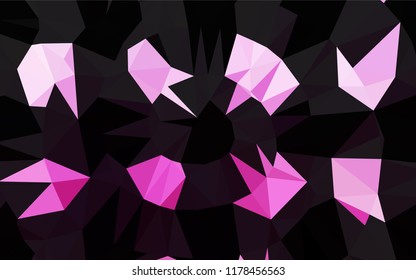 Light Pink vector low poly layout. Modern geometrical abstract illustration with gradient. The best triangular design for your business.