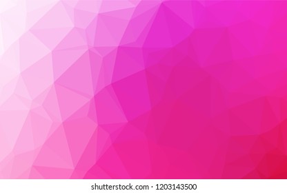 Light Pink vector low poly texture. Geometric illustration in Origami style with gradient.  The textured pattern can be used for background.